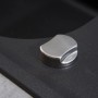 Detailaufnahme: Schwarze Respekta Granitspüle Orlando mit Drehexcenter.