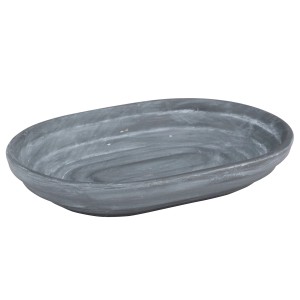 Helle, graue Wenko Seifenablage Iseo aus Keramik, 12 cm, für das Badezimmer.