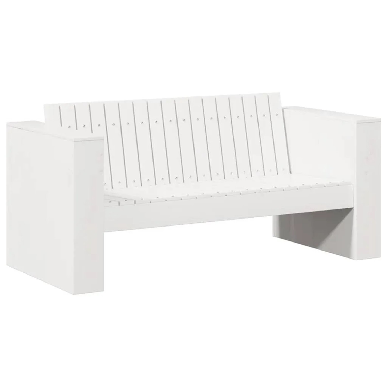 vidaXL Garten-Sofa Weiß 134 x 60 x 62 cm Massives Kiefernholz 873867