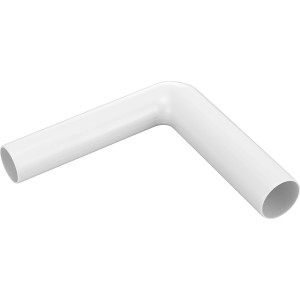 Weißer 90-Grad Anschlussbogen für Spülkästen aus Kunststoff.