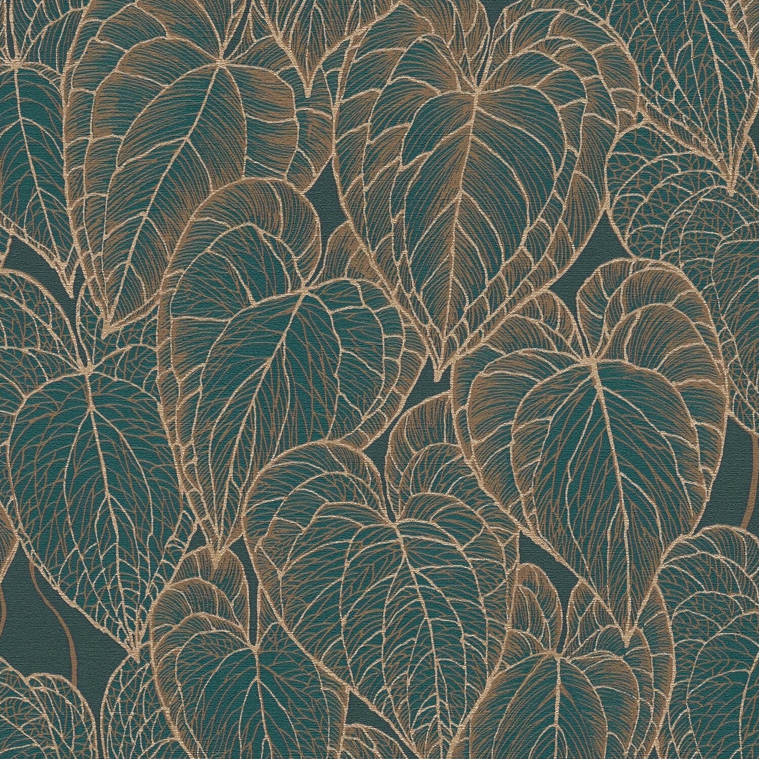PROFHOME 781281-GU Natur Tapete Floral schimmernd Braun Grün Gold 0,53 m x günstig online kaufen