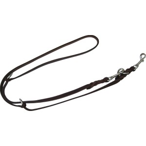 Braune Heim Hunde-Vorführleine aus Softleder, 220 cm lang, mit eingestochenen Haken.