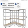 Tectake Schwerlastregalsystem Gustav 3 Teilig  2 In 1 Verwendung Als Werkbänke Verzinktes Stahlgestell  165 x 165 x 180 cm Silber_6