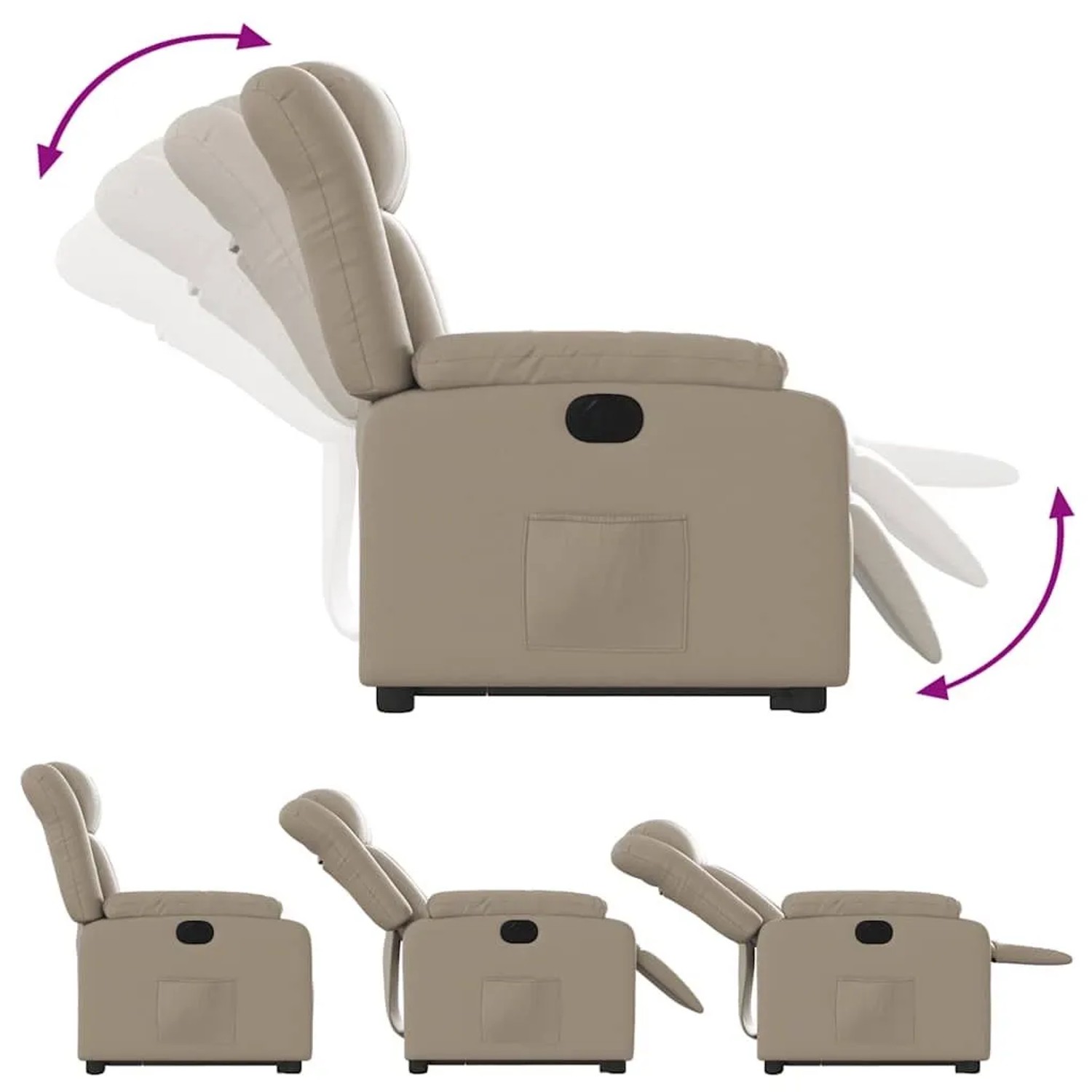 vidaXL Relaxsessel mit Aufstehhilfe Elektrisch Cappuccino Kunstleder 3205284_7