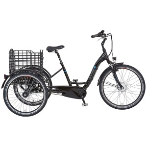 Schwarzes Prophete E-Bike Dreirad Cargo 3R mit Korb hinten, 24/26 Zoll.