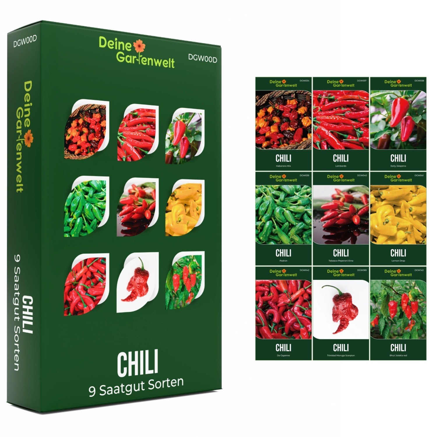 Deine Gartenwelt Chili Samen-Set mit 9 Sorten günstig online kaufen