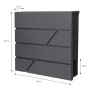 Moderner ML-Design Standbriefkasten in Anthrazit mit Zeitungsfach und 120 cm Pfosten.