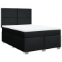 Schwarzes vidaXL Boxspringbett 140x200 cm mit Matratze und Kopfteil.