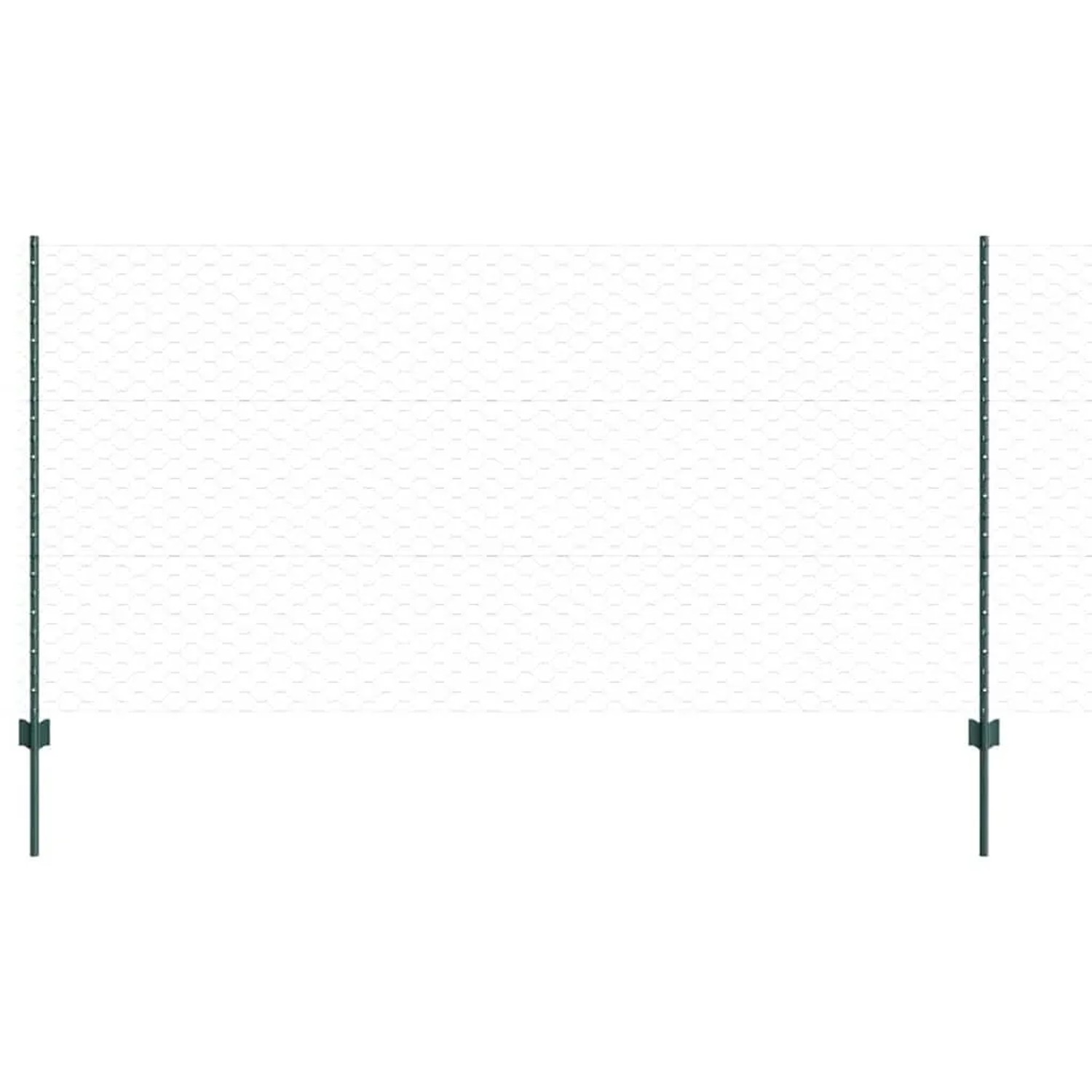 vidaXL Zaun mit Pfosten Grün 1,2 x 25 m Stahl 3336723