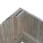 Detailaufnahme des Holzrahmens (grau) vom Palmako Gewächshaus Emilia 19, mit Maßangaben.