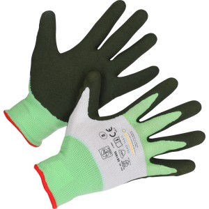 LUX Arbeitshandschuhe Eco Gr. 8, Polyester, Grün/Weiß, für Montage und Garten.