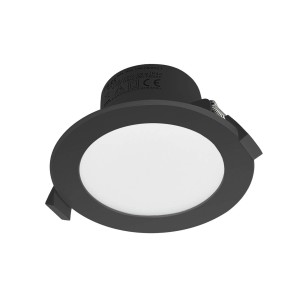 Schwarzer LED Einbaustrahler Rida für Bad, 1-flammig, aus Aluminium.