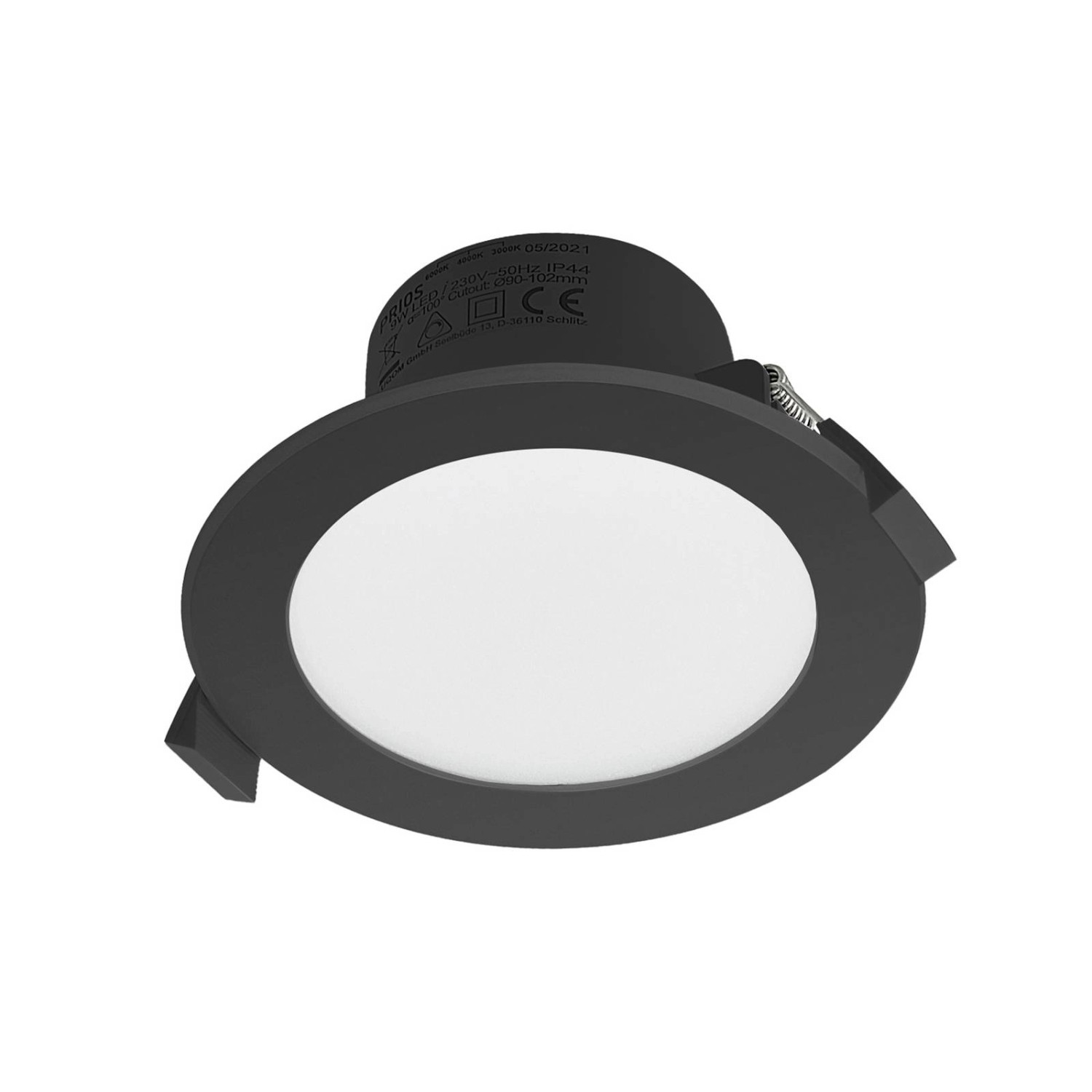 PRIOS LED Rida 10031408 Modern in Schwarz aus Aluminium 1-flammig Badezimmerleuchte