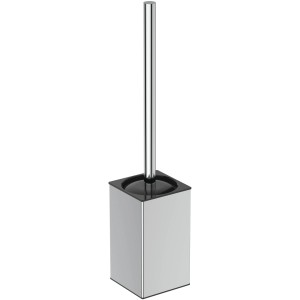 Ideal Standard IOM Cube WC-Bürstengarnitur, Chrom, mit eckigem Metallbehälter.