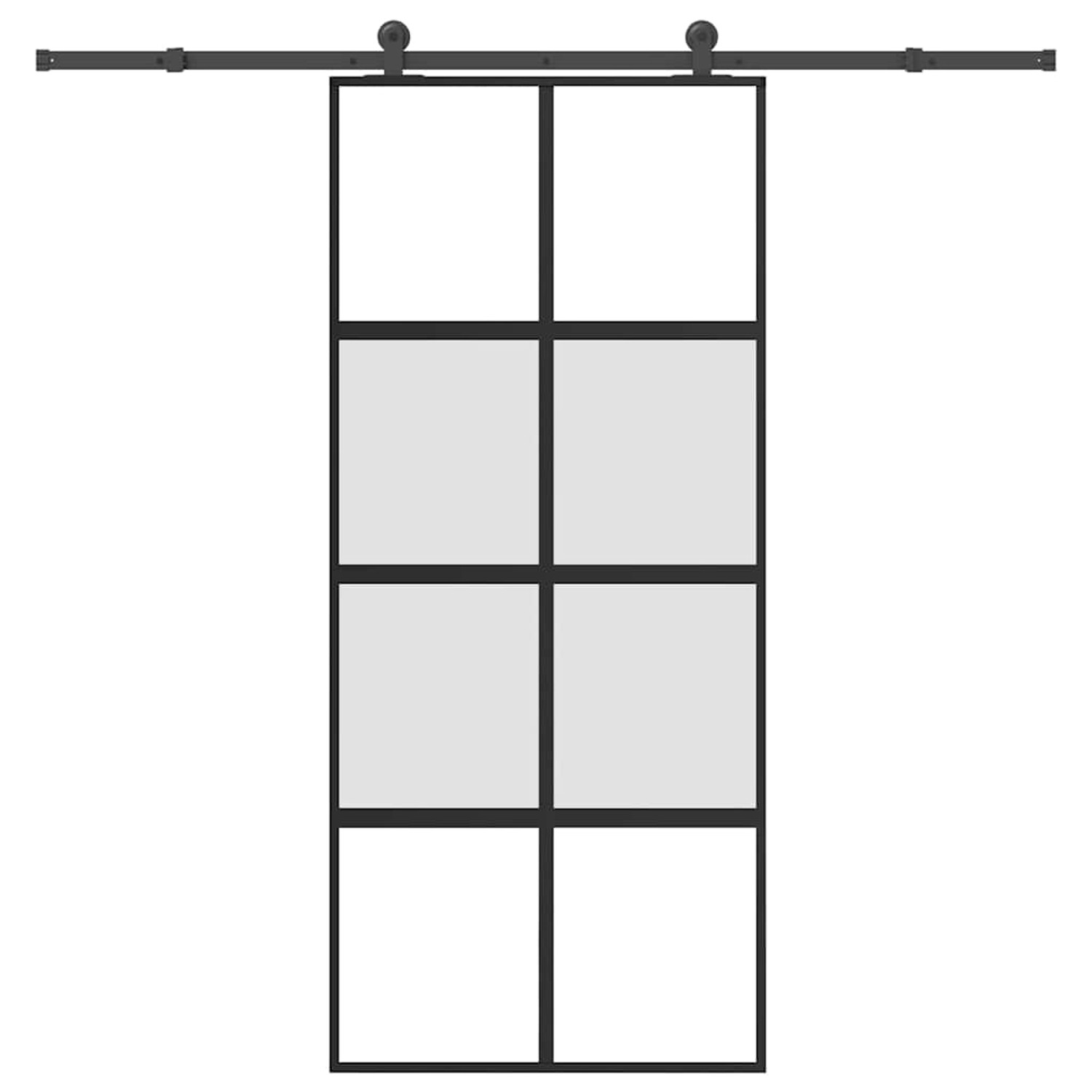 vidaXL Schiebetür mit Beschlag 90x205 cm Hartglas und Aluminium 3333011 günstig online kaufen