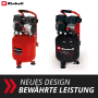 Einhell Kompressor TE-AC 135/24 Silent Plus in Rot und Schwarz. Flüsterkompressor mit 24 l Tank.
