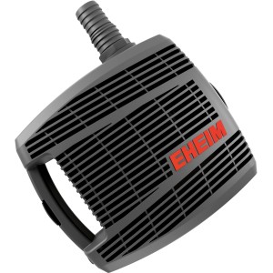 Eheim Flow12000 Teichpumpe, grau, mit Tragegriff und Anschlussstutzen.