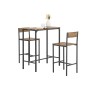 SoBuy Bartisch-Set OGT03-XL mit 2 Barhockern, Holz/Metall, natur/schwarz.