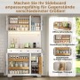 Merax Küchenschrank 180x100x40 cm LED Steckdosen Ausziehbarer Organizer Türablage_9