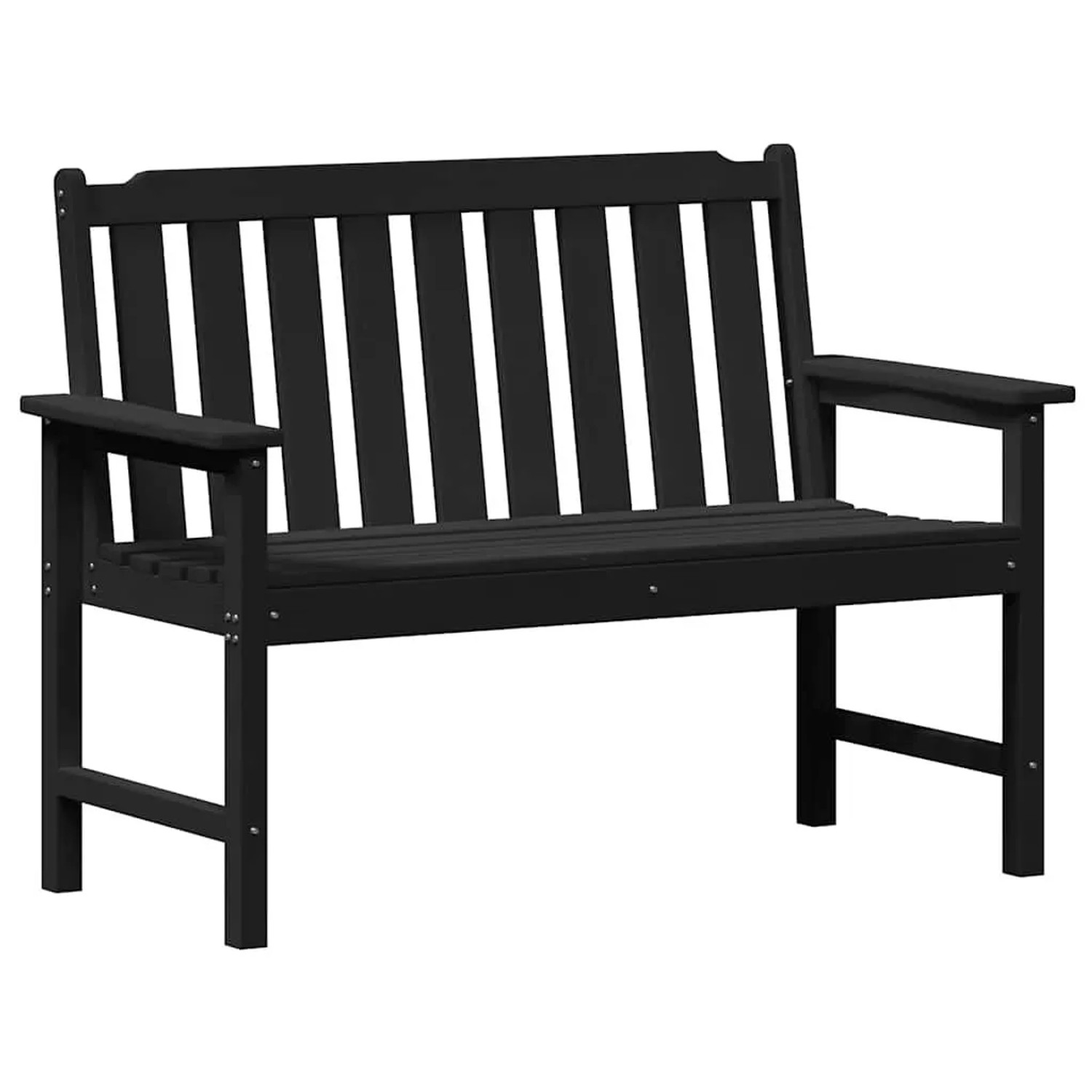 vidaXL Gartenbank mit Kissen Schwarz 120 x 59 x 88cm HDPE 42006602 günstig online kaufen