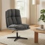 Dunkelgrauer HOMCOM Relaxsessel mit Leinenoptik-Stoff, höhenverstellbar und 360° drehbar, auf schwarzem Metallfuß.