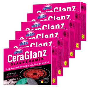 Abrazo CeraGlanz Glaskeramik Schwämme, 6er Pack. Reinigt Kochfelder schnell und kratzfrei.