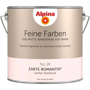 Alpina Feine Farben No. 24 Zarte Romantik, edelmattes Pastellrosa im 2,5L Eimer.