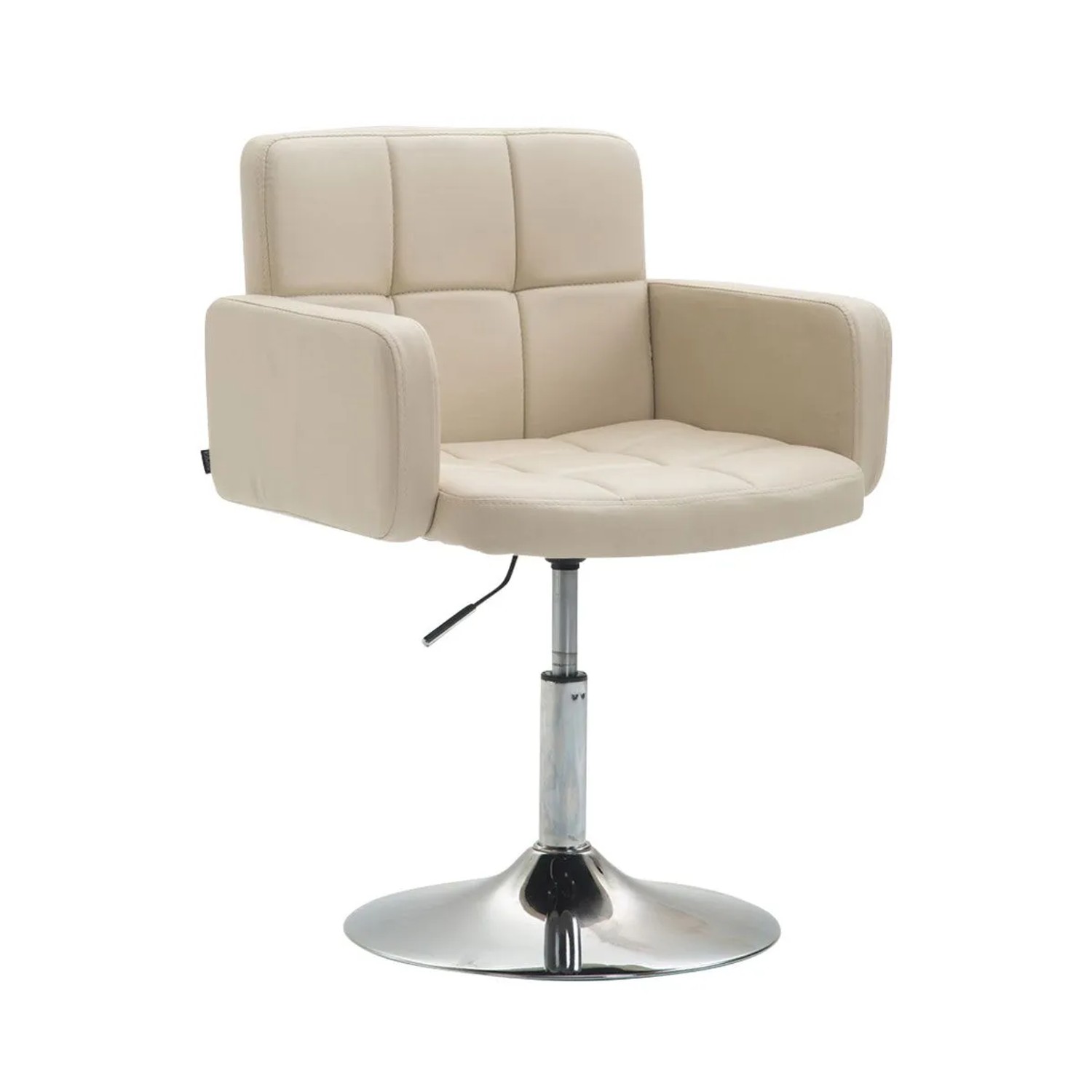 DELUKE Lounger Sessel RIYADH Kunstleder Creme 58x48x80cm Barhocker Loungesessel Wohnzimmer Bequem Clubsessel Sessel Hotel