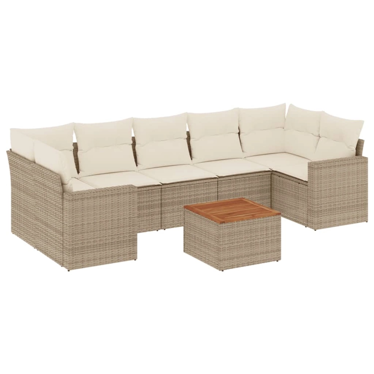vidaXL 8-Tlg Garten-Sofagarnitur mit Kissen Beige Poly Rattan 3224035 günstig online kaufen