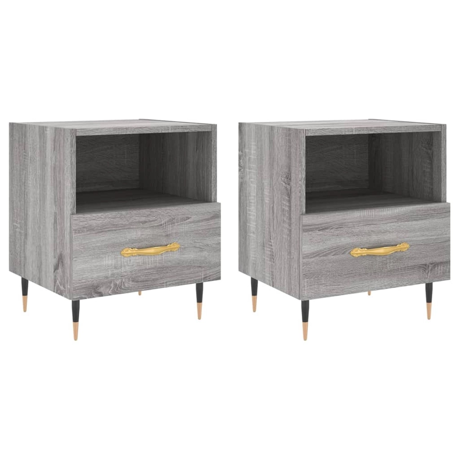 vidaXL Nachttische 2 Stk Grau Sonoma 40x35x47,5 cm Holzwerkstoff Modell 7 günstig online kaufen