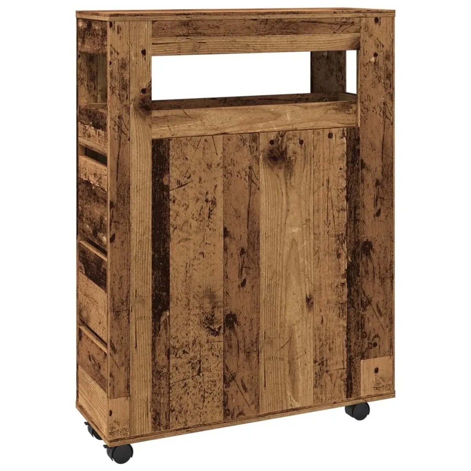 vidaXL Badschrank Schmal mit Rollen Altholz-Optik Holzwerkstoff 855275 günstig online kaufen