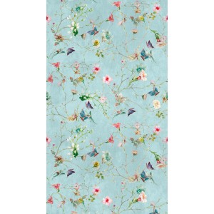 AS-Creation Vlies Fototapete mit Blütenmuster in Türkis für Wandgestaltung.