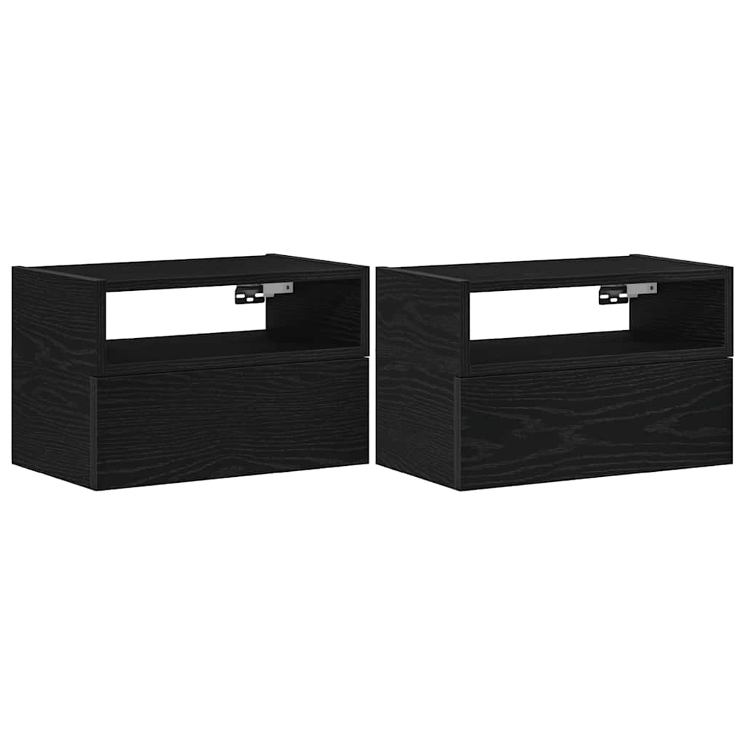 vidaXL Wand-Nachttische 2 Stk, Schwarz 45x26x28,5 cm 858599 günstig online kaufen