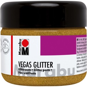 Marabu Glitterpaste Vegas Glitter, 225 ml, Glitter-Gold für Wand-Akzente.