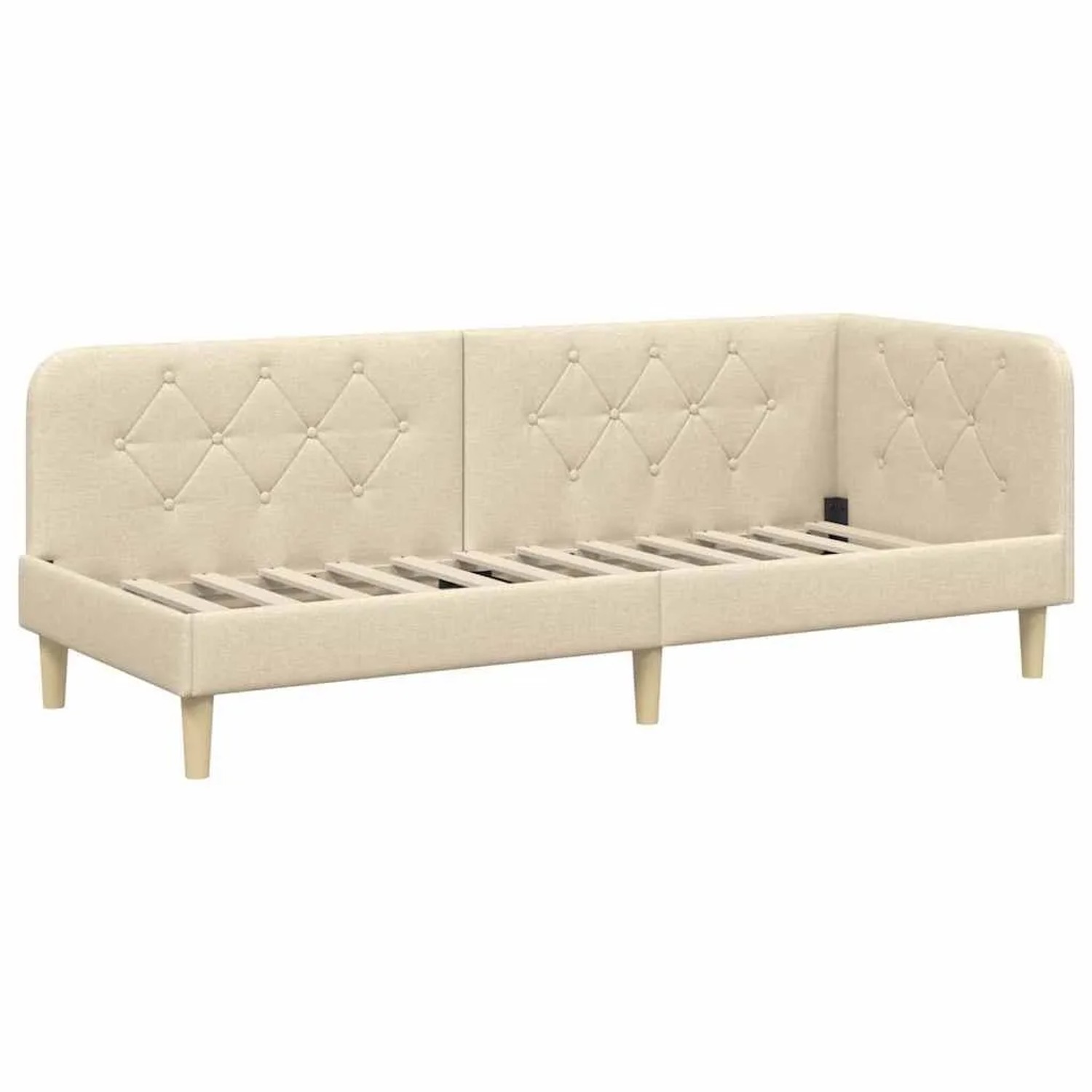 vidaXL Eckbettgestell mit Kopfteil Creme 80 x 200 cm Stoff 42016559 günstig online kaufen