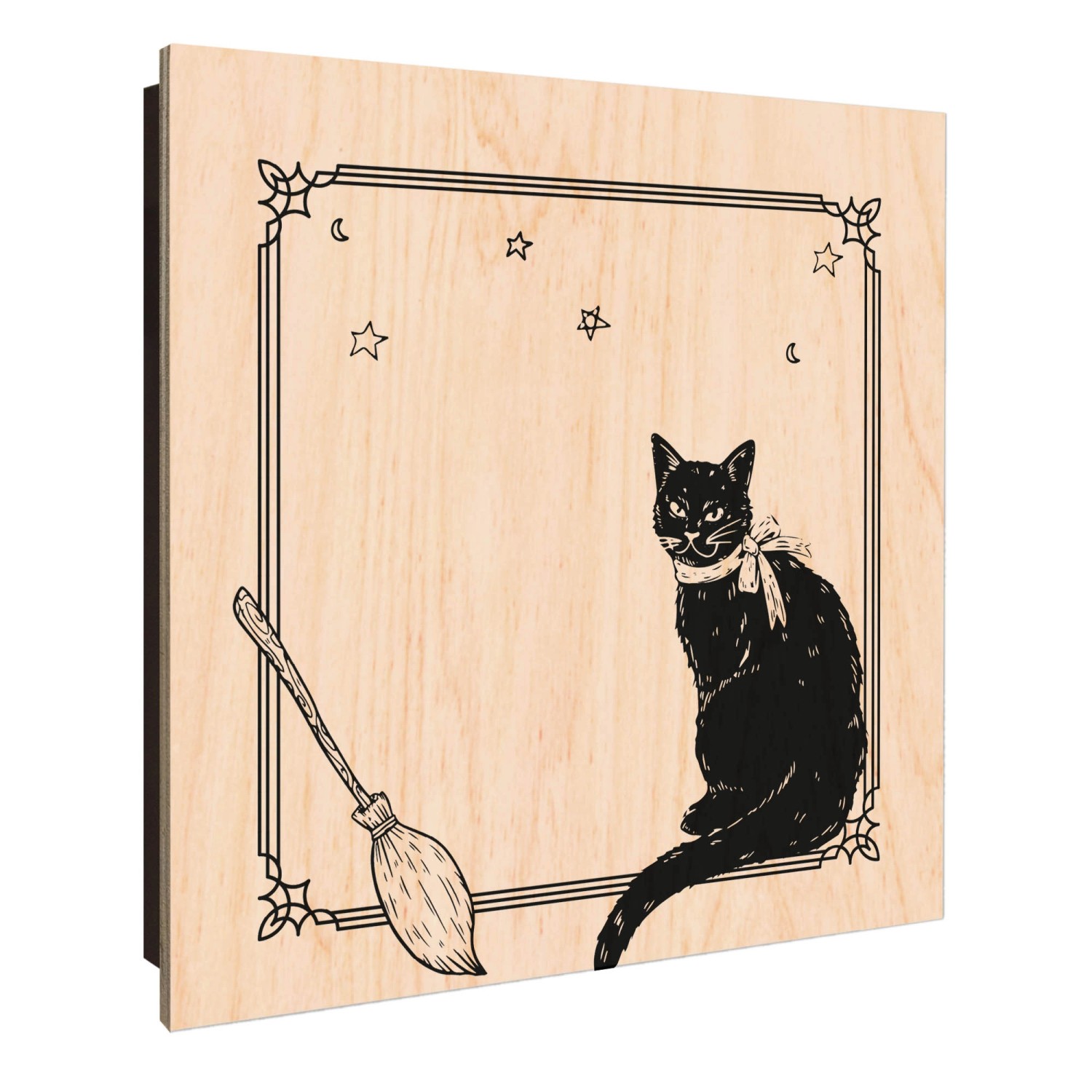 Banjado Großer Schlüsselkasten Holz 30x30cm Schwarz Scharnier Links 50 Hake günstig online kaufen