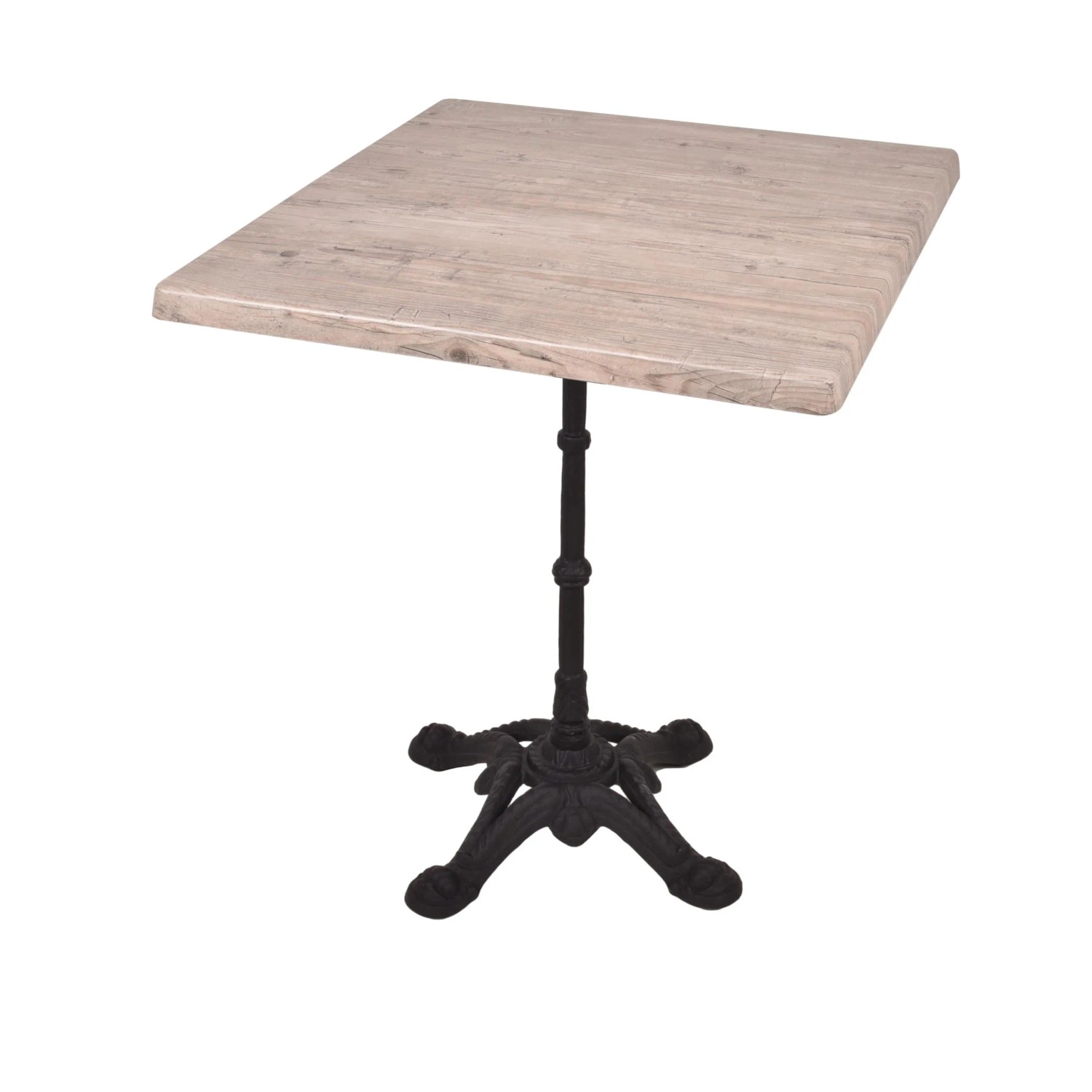 DELUKE Bistrotisch KOLLIN 70x70cm Quadratisch Hellbraun Holz Cafétisch Bartisch Gartentisch Outdoor-Esstisch