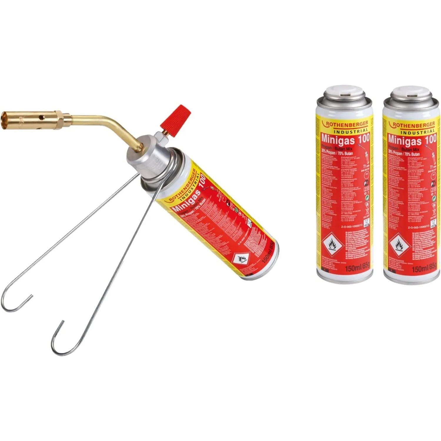 ROTHENBERGER Industrial 1X Rofire Mini SET 650°C + 2X Minigas 100 150Ml 1500005211
