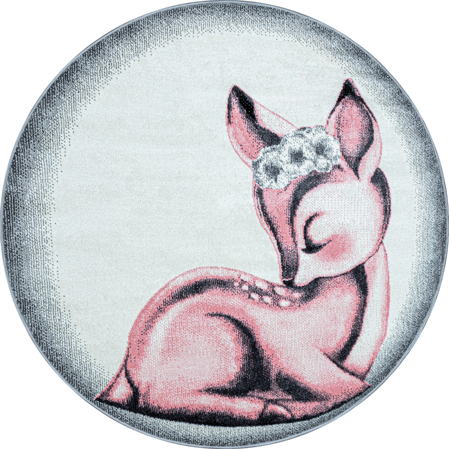 Ayyildiz Kinderteppich Bambi 850 Pink 120 cm Rund günstig online kaufen