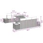 vidaXL Garten-Sofa-Set 7-tlg. Schwarz Poly Rattan mit Maßen für Planung.