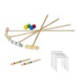 Relaxdays Krocket Spiel Kiefernholz Eisen Natur Für 2 bis 4 Spieler 75 cm 0,9 kg