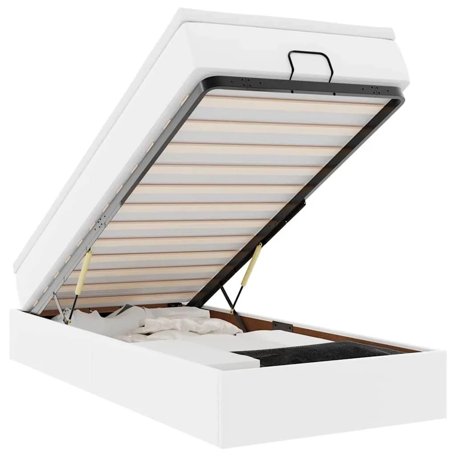 vidaXL Ottoman-Bett mit Matratze Weiß 80x200 cm Kunstleder 3311007