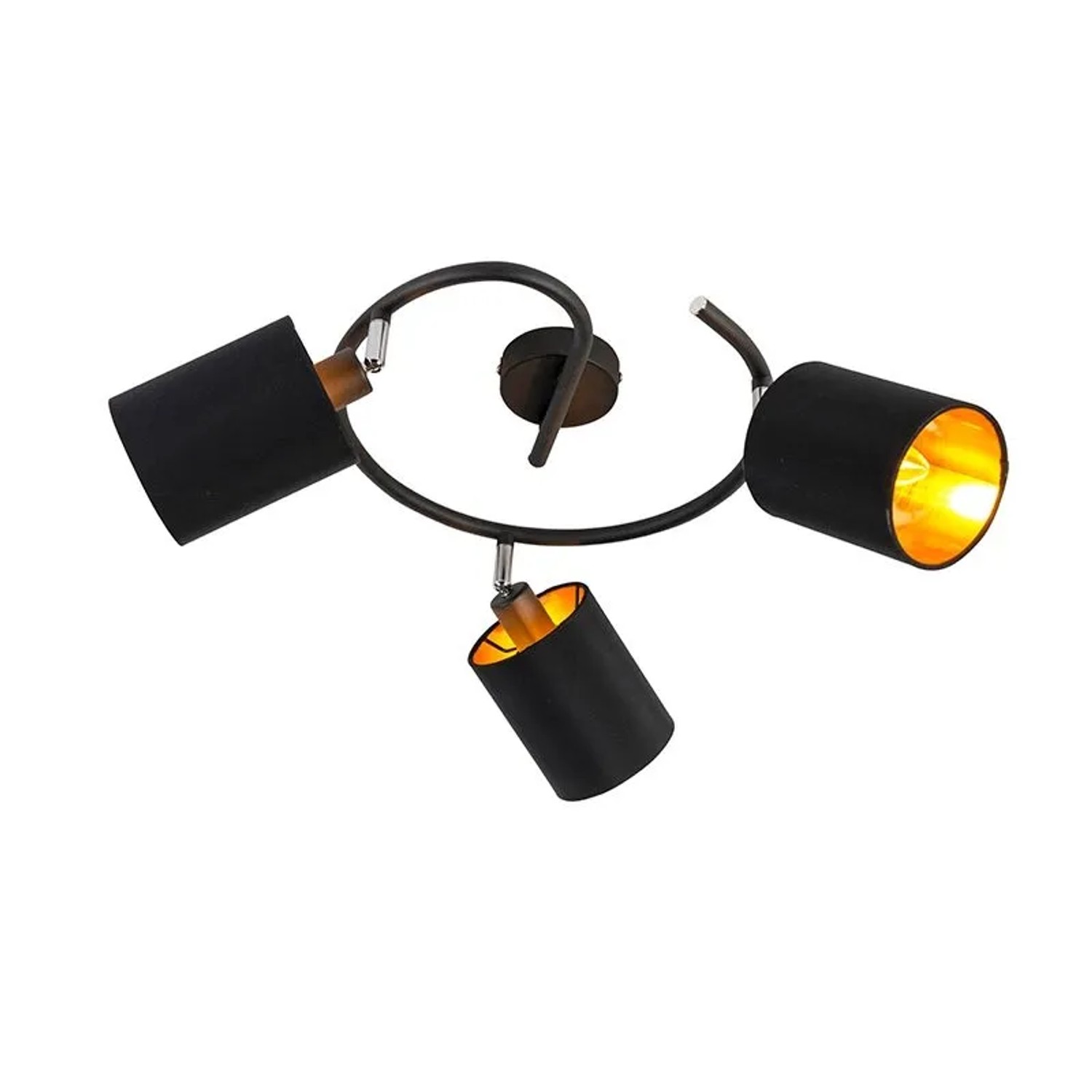 QAZQA Moderne Deckenleuchte Schwarz Lofty