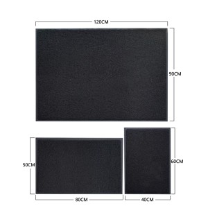 KARAT Spaghettimatte Fußmatte, Vinyl, Schwarz, verschiedene Größen (90x120, 50x80, 40x60 cm)