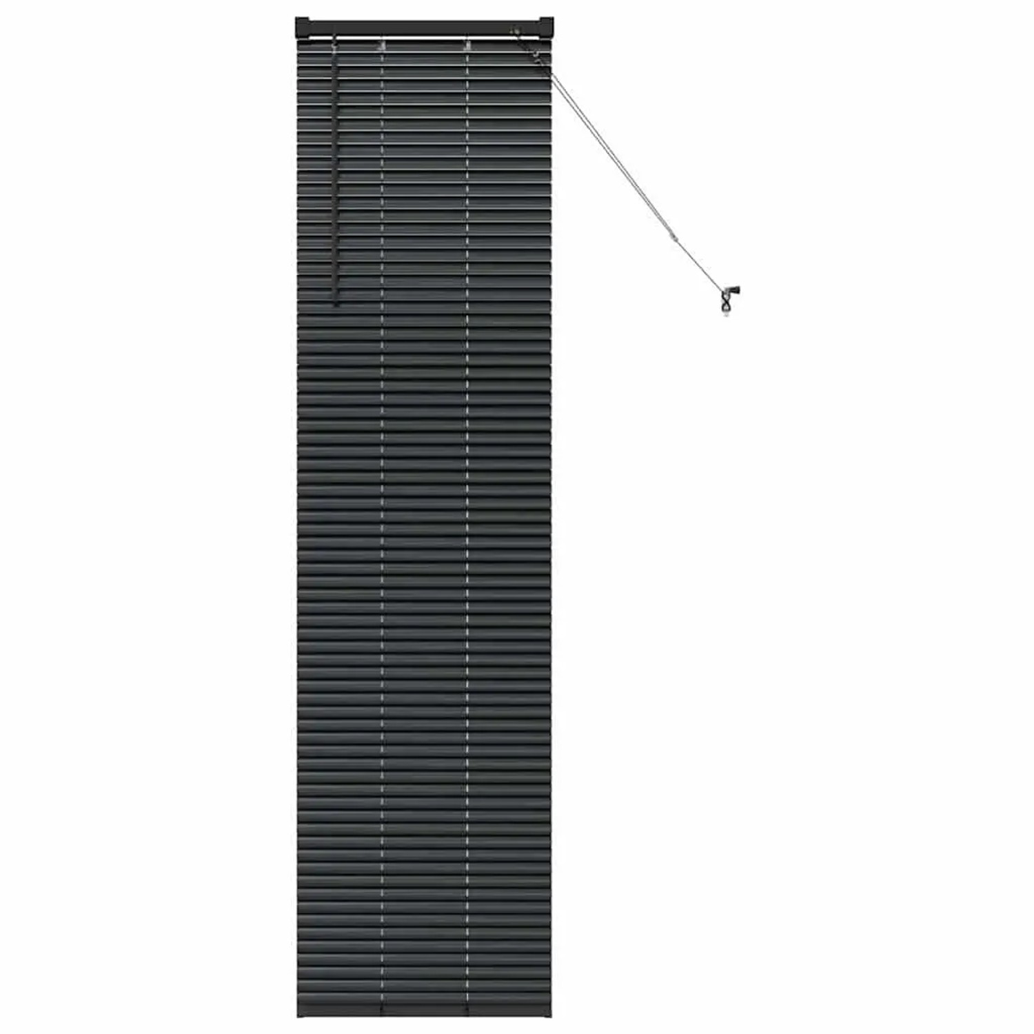 vidaXL Balkenjalousien mit Vorhängen Schwarz 175 x 50 cm Aluminium 42006137 günstig online kaufen