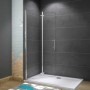 Duschparadies Walk-In Dusche 100x185cm mit Nano Glas und Drehtür, ohne Duschwanne.