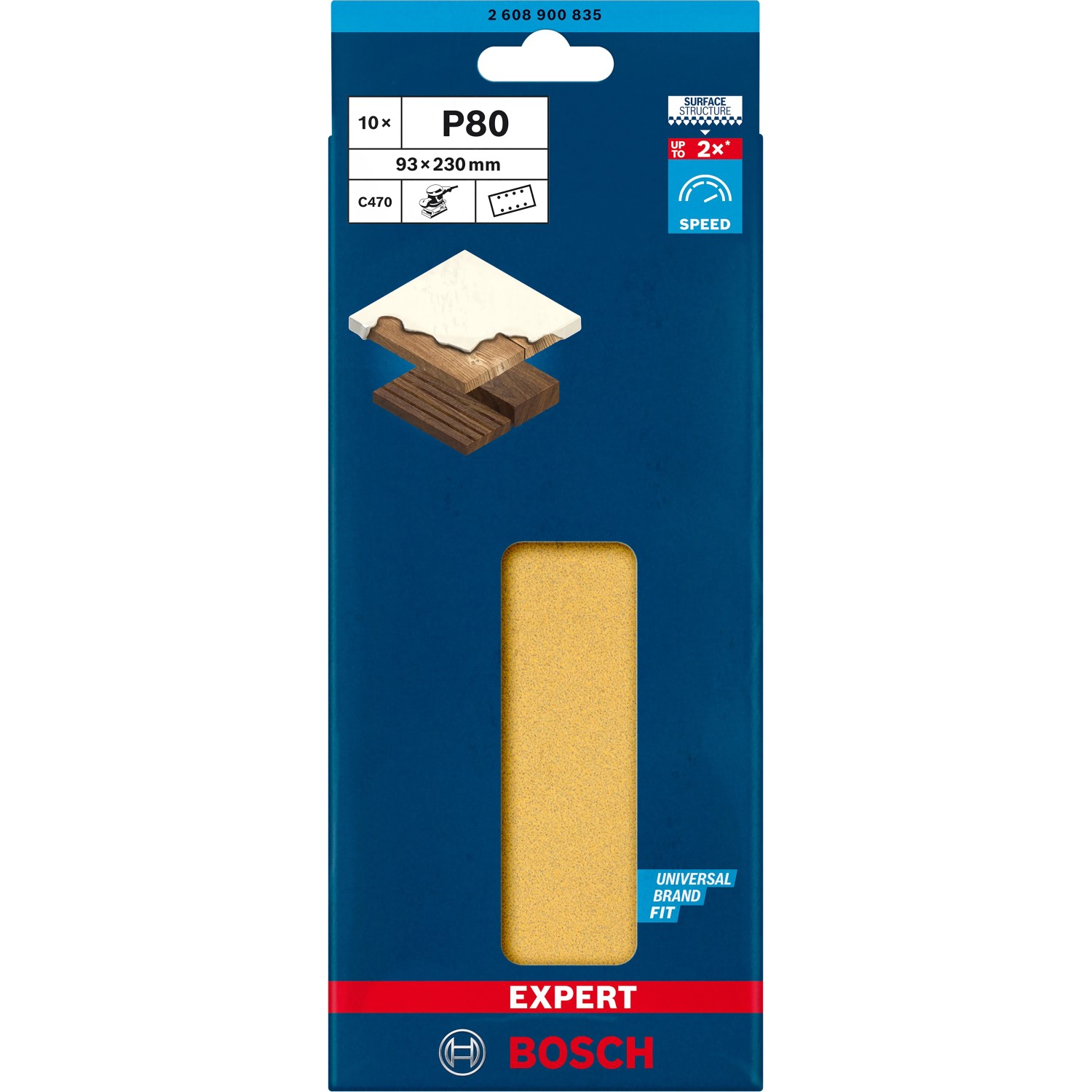 Bosch Accessories EXPERT C470 2608900835 Schwingschleifpapier gelocht Körnung (num) 80 (L x B) 230