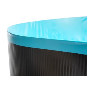 Detailaufnahme: Blaue Steinbach Ovalfolie (610x366x150 cm) für Ovalpool, Stärke 0,6 mm.