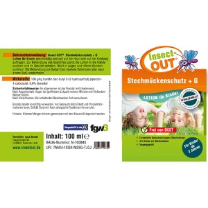 Insect-Out Stechmückenschutz für Kinder, 100ml Lotion mit Geraniol, schützt bis zu 4h vor Mücken.