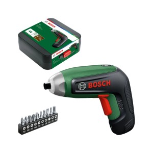 Bosch Akkuschrauber IXO 8 grün-schwarz mit 10 Schrauberbits und Verpackung. Kompaktes Akkugerät.